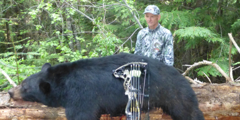 Eddie Claypool with a bow-killed black bear on Idaho public land